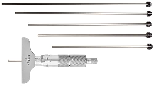 Miniatura 3 de Mitutoyo Series 129 Vernier calibrador de profundidad, varillas intercambiables, tipo micrómetro, pulgada, 1