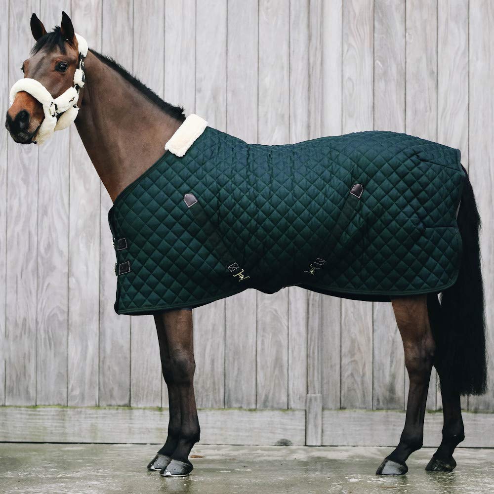 Kentucky Horsewear - Manta para establo (piel de conejo artificial, 400 g, tamaño: 145), color verde oscuro