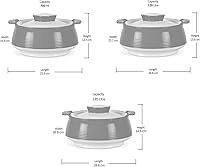 Vista 6 de Milton Cacerola para comida caliente, olla caliente de acero inoxidable con aislamiento de doble pared interior con tapa, caja de servir