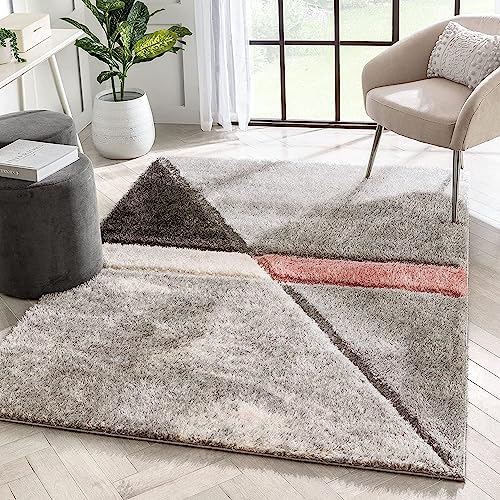 Image of SAGON Anti-Skid Shaggy Carpet Rug for Home | Ultra-Soft Plush Floor Mat for Living Room & Bedroom | Non-Slip, High-Density, Cozy Luxury Decor| 6 x 9 Feet Gray Half