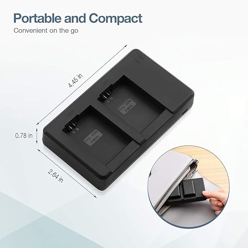 Miniatura 6 de Batería NP-FW50, 2 paquetes de baterías recargables de iones de litio de 1500 mAh y cargador dual para Sony A6500, A6400, A6300, A6000, A7, A7II,