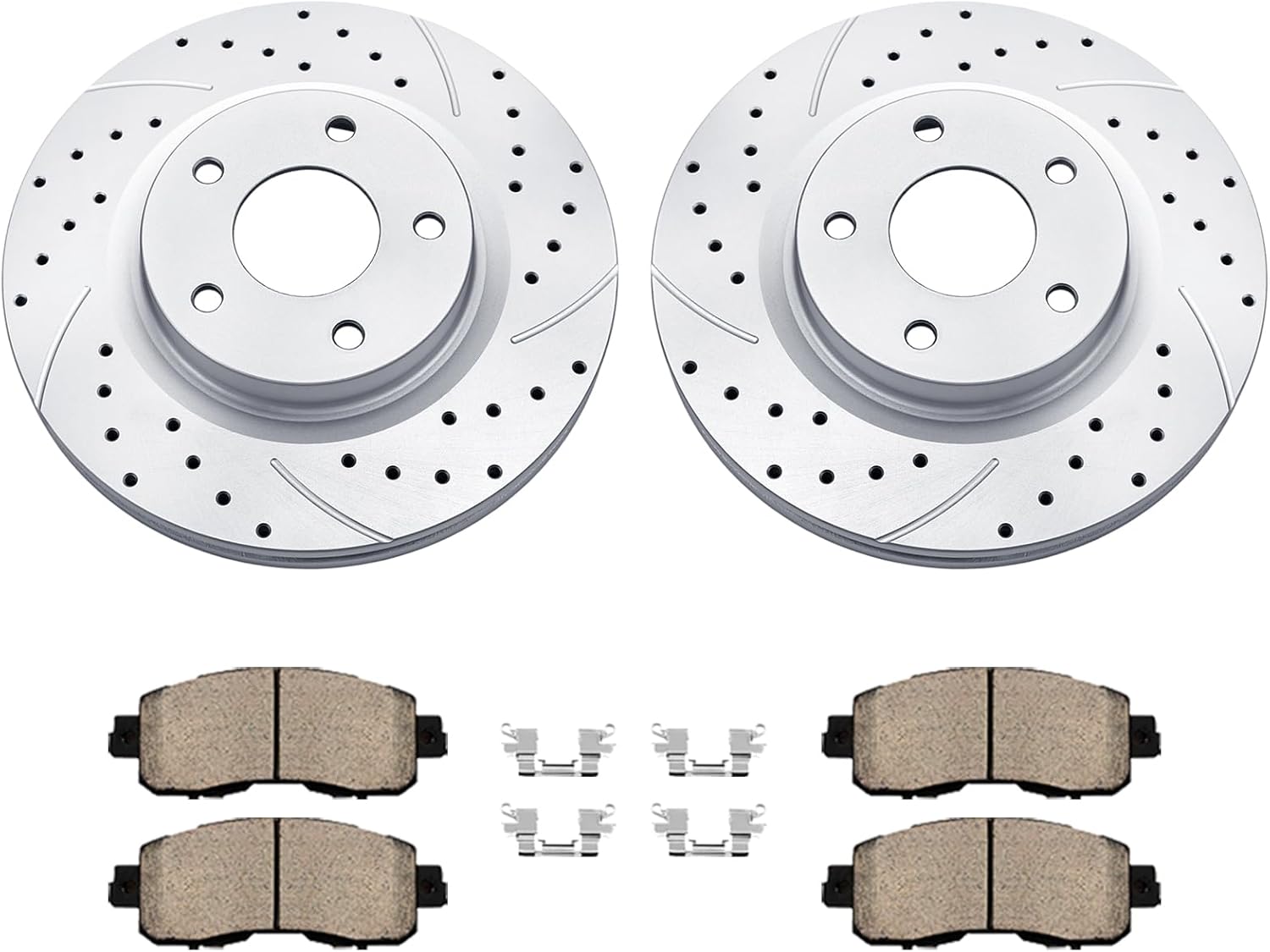 Front Brake Kit Drilled and Slotted Brake Rotors Ceramic Brake Pads Brake Kit Replacement for Nissan Altima 2013 2014 2015 2016 2017 2018 2019 2020 2021 2022 2023