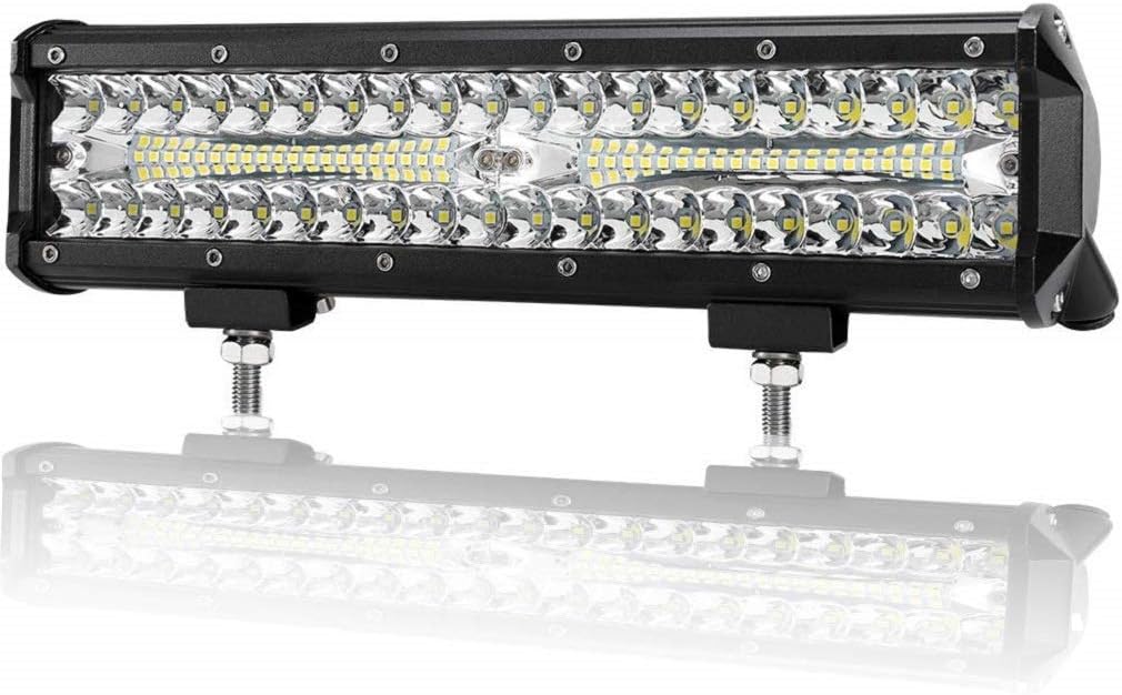 JAHURD LED Car Lights Spot Flood Beam Driving Fog Lights Bar bottom adjustable Bracket Waterproof Work for Off Road SUV, 4X4 Cars, Jeep, Boat, Outdoor (126W)