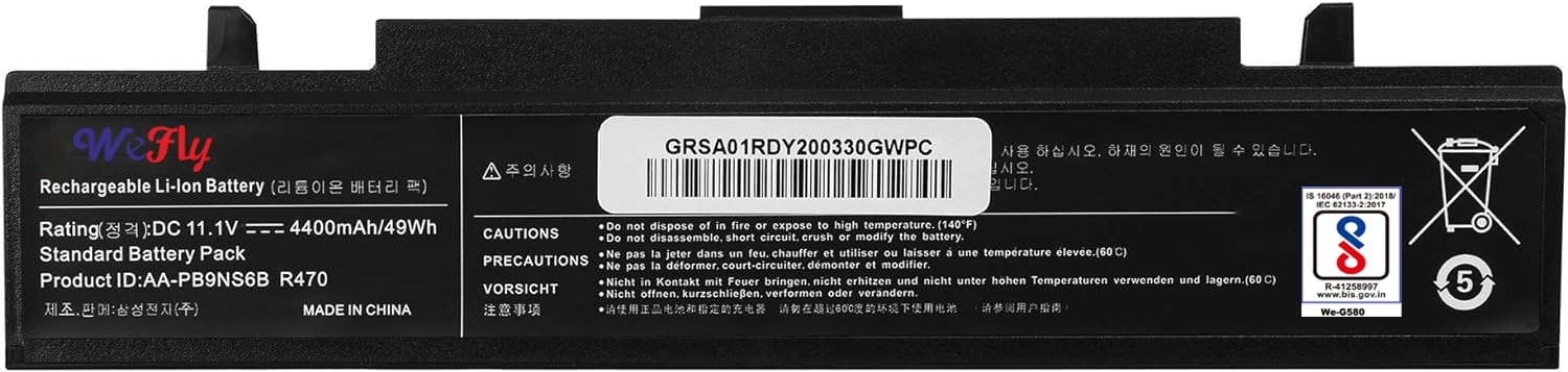 Wefly AA-PB9NS6B AA-PB9MC6B AA-PB9NC6B AA-PB9NC6W AA-PB9NS6B Laptop Battery Compatible for Samsung R468 R470 R480 RV510 RV511 R519 R520 R530 R540 R580 R730 Q320 Q430 Np550P5c Np365e5c NP300E5A (B0CG3L2QRY) Amazon Price History, Amazon Price Tracker