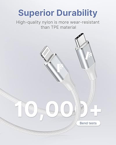 Miniatura 5 de Cable USB C a Lightning de 3 pies, paquete de 2 cables USB C para iPhone, certificado MFi, trenzado, tipo C, cable de carga rápida, compatible con