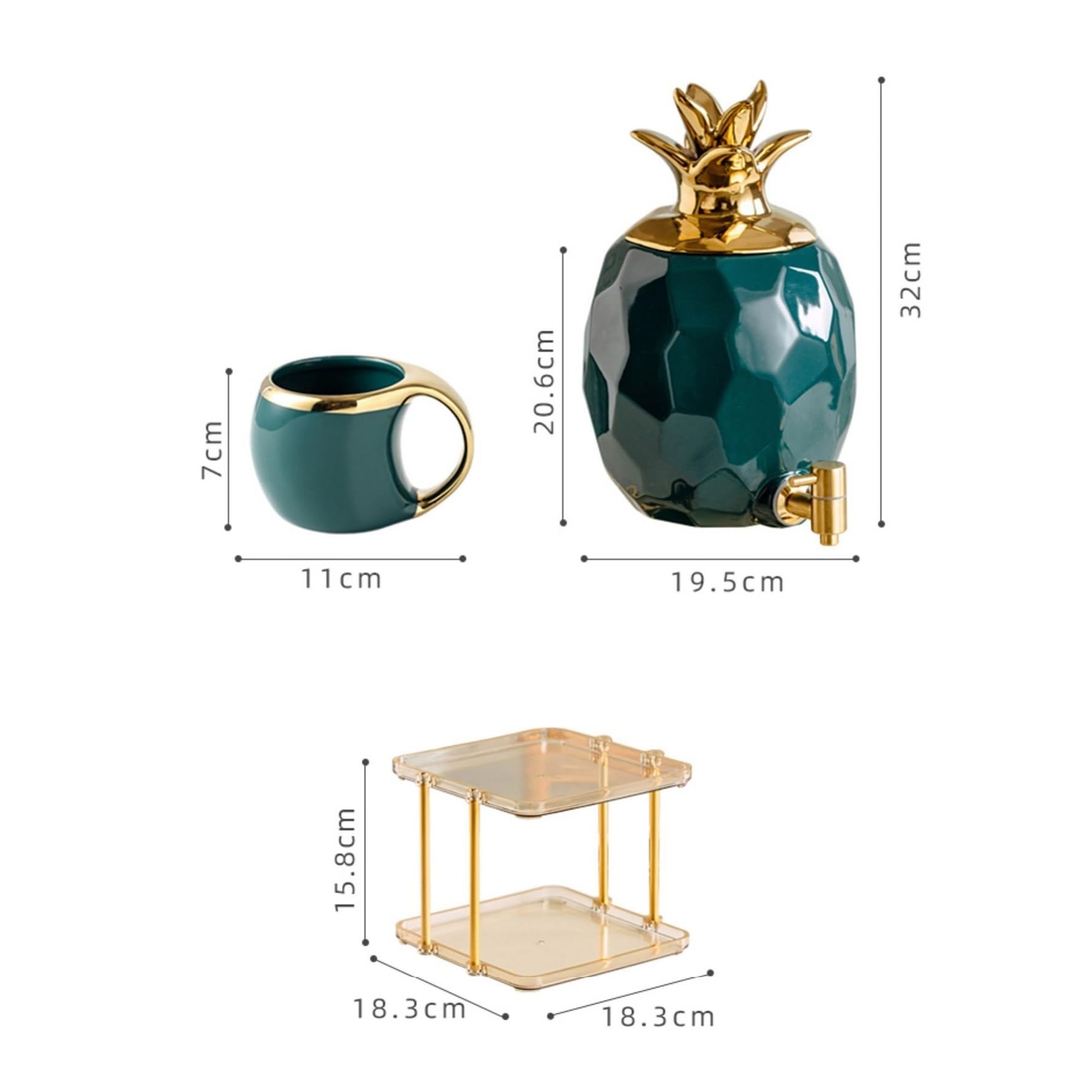 Dzban z pokrywką Ceramiczny czajnik do zimnej wody z kranem i zestawem filiżanek herbaty Dzbanek na mrożoną herbatę