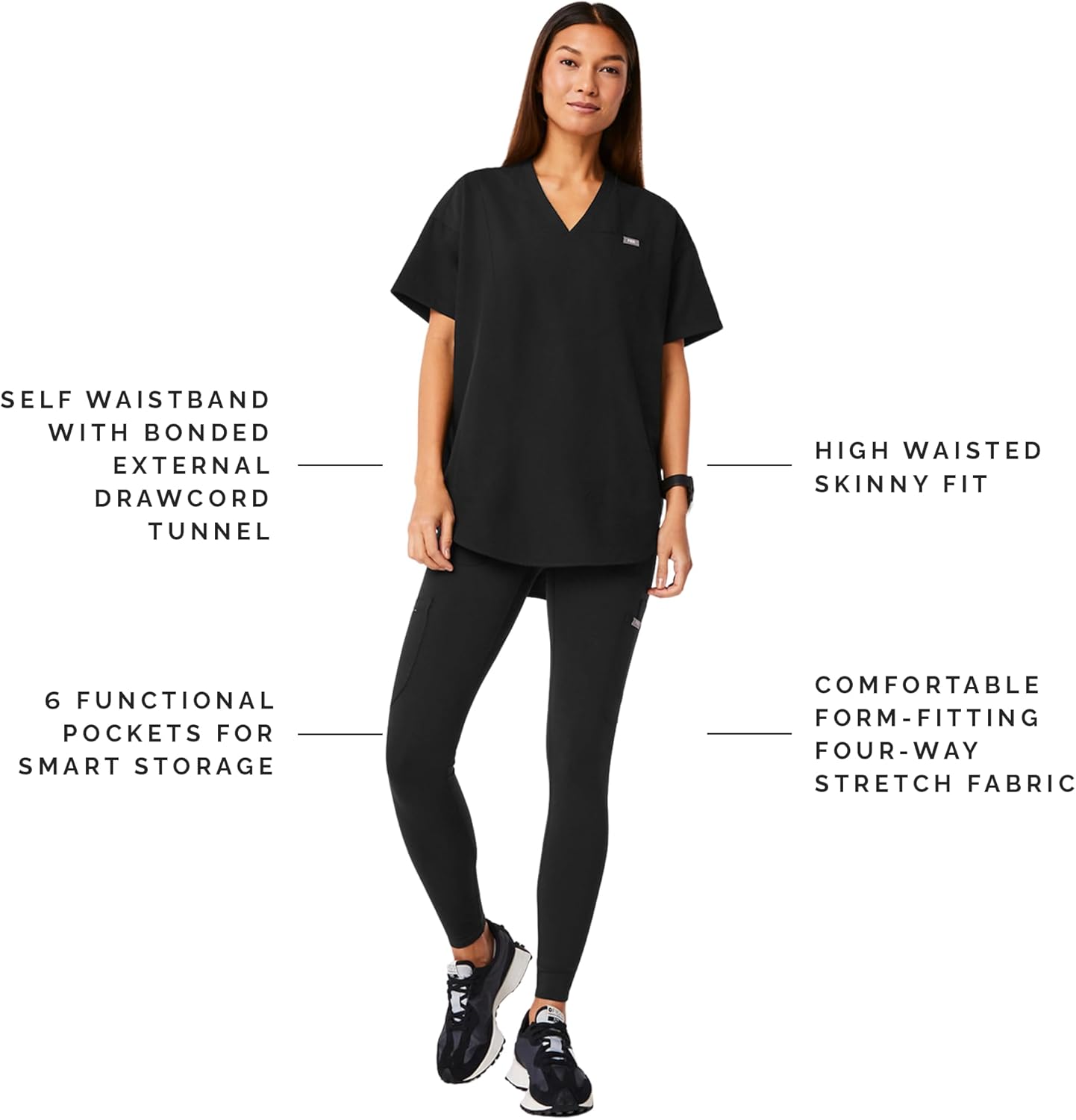 FIGS Seville High Waisted ScrubLegging for Women — Slim Fit Scrub Pant Legging, 6 Pockets, Form-Fitting, 4-Way Stretch - Image 3