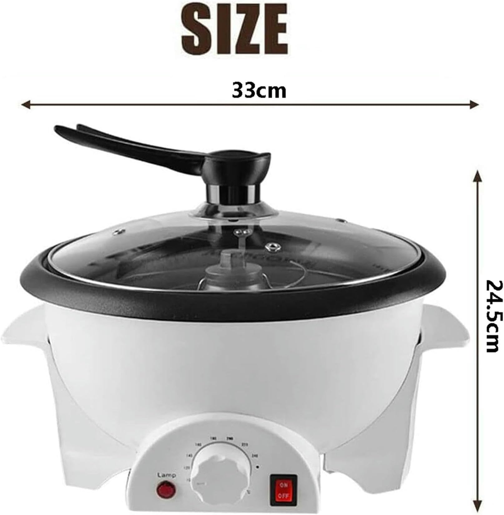 Palnik do żywności/Ekspres do kawy ziarnistej o pojemności 750G/Elektryczna palarnia kawy z powłoką nieprzywierającą/Kawa do pieczenia, Surowe ziarna, Herbata (temperatura 0-240°C)