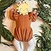 Baby Knit Sweater Baby Girl Sweater Romper Infant Newborn Long Sleeve Knit Romper Toddler Sweater Jumpsuit Fall Outfit for Christmas First Birthday Cake Smash Photoshoot Brown-Ruffle 18-24 Months