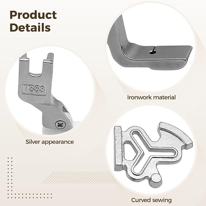 19 Pcs Industrial Sewing Machine Presser Foot Set, Seam Guide, #BC-db1 Bobbin Case & Seam Ripper Incluidos miniatura 3