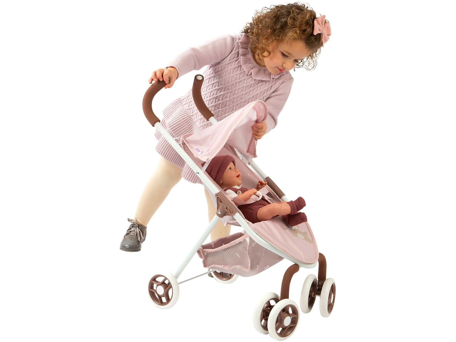 ARIAS - Poussette de la collection Bear. Pliable et avec roues avant pivotantes. La hauteur du guidon est de 62 cm. Dimensions : 29 x 53 x 60 cm. Jouet pour enfants à partir de 3 ans (ARI40862)