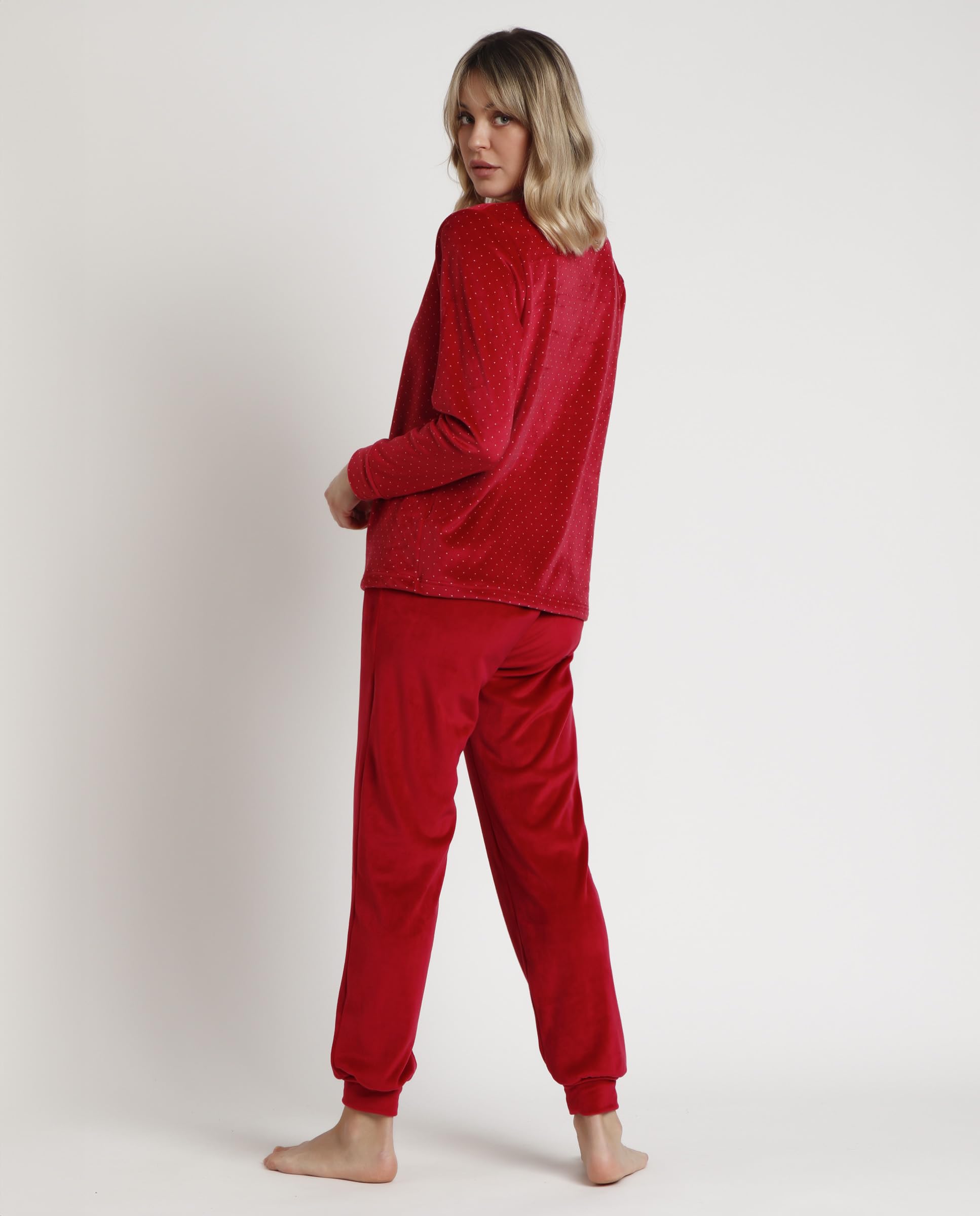 Disney Pijama Manga Larga Velvet King Mickey para Mujer