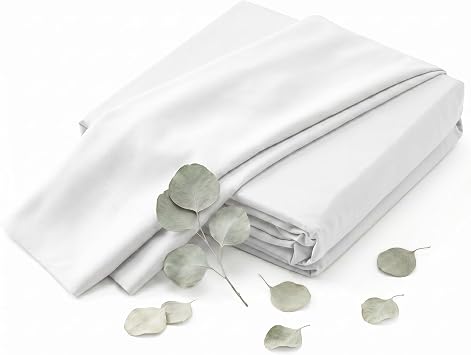 DTY Bedding Premium Silky Soft 100% Tencel Lyocell Derived from Eucalyptus 4-Piece Sheet Set, Queen - White