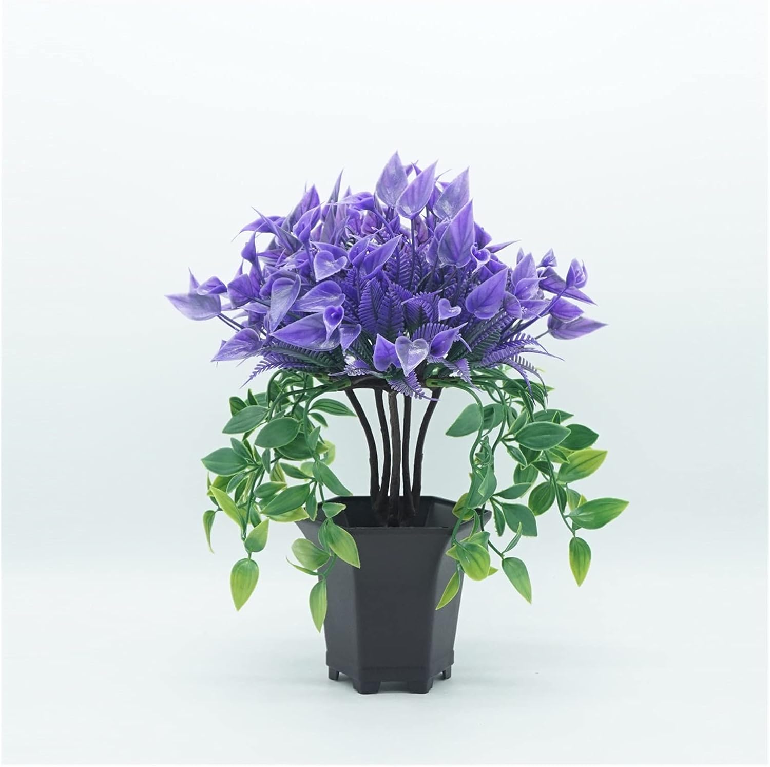 Artificial Potted Plants Fake Potted Plants Flowers Mini Potted Artificial Green Plants and Flowers Greenery in Pots for Office Desk Bedroom s Faux Plants Decor (Color : B) (E)
