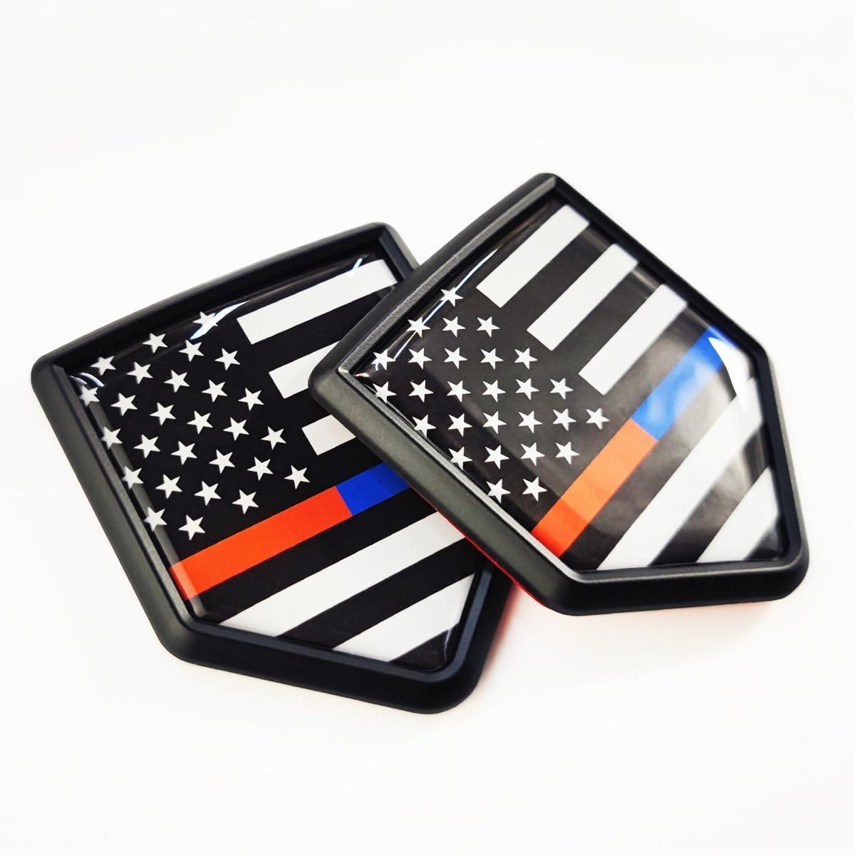 Newperlite Thin Blue Line American Flag Decal Sticker Car Emblem USA Police Flag Car Decoration Honoring Law Enforcement Officers Accessories for Truck Vehicles Cars, 2 Pack