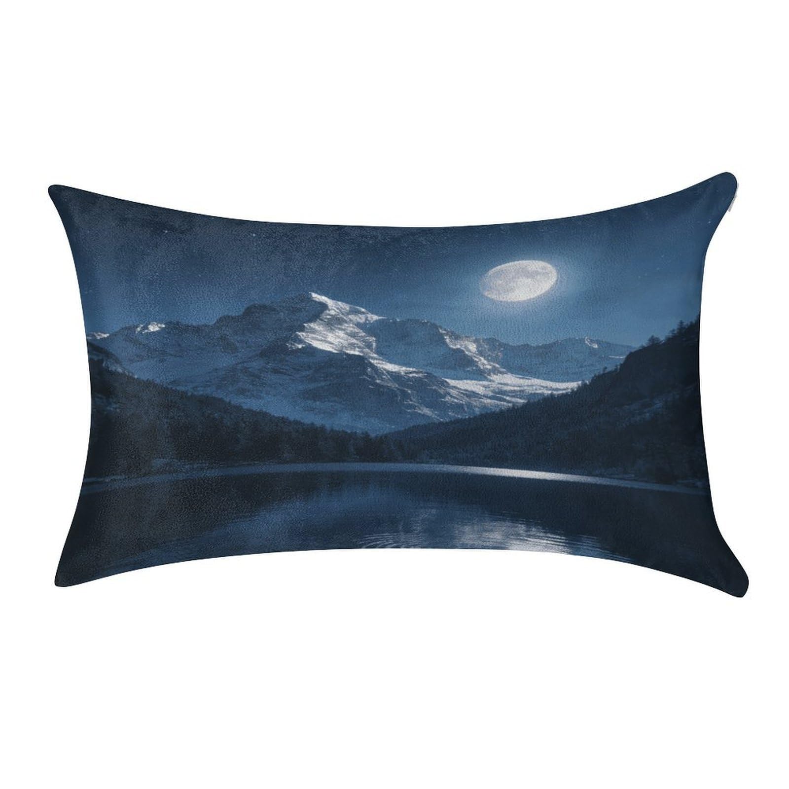 Fodpand Style Mountain Moonlight Pillowcase,Elegant Designed Home Decor,Velvet Pillowcase,Soft And Cozy,Pillow Case Cover With Hidden Zipper For Bedroom, Sofa, Couch