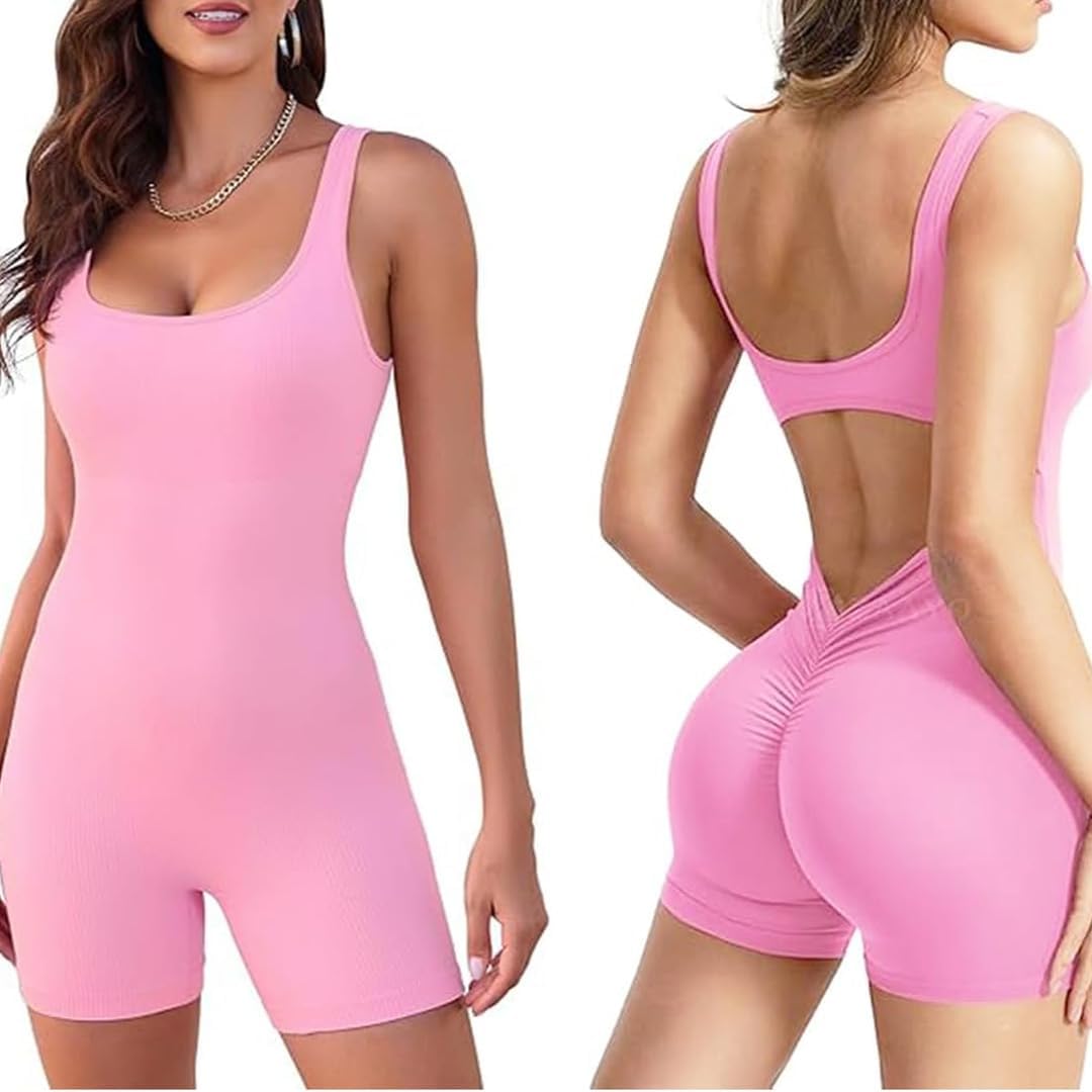 MULVIHILL Jumpsuit Women - Workout Yoga Gym Bodysuit for Women with Tummy Control, Seamless Butt Lifting, Short Length Sports Activewear Romper - Athletic Fit for Exercise, Dance, بدلة رياضية