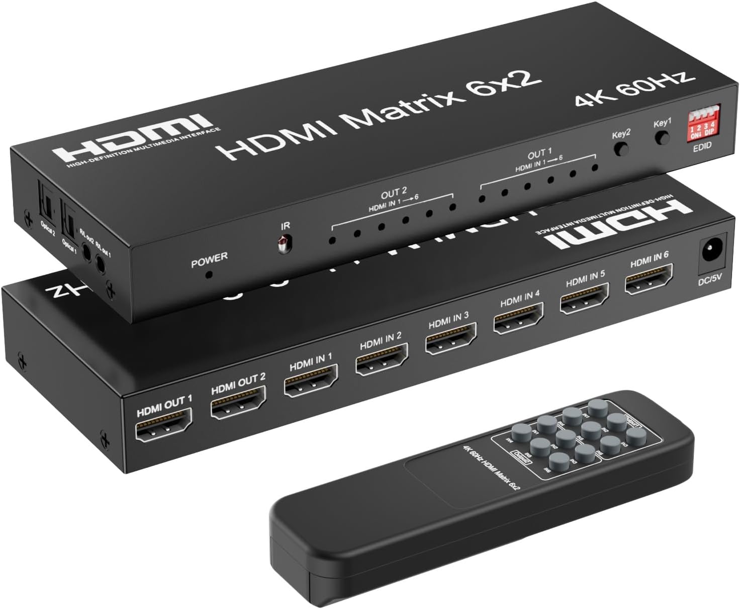 Ein Hdmi Ausgang 2 Bilder Amazon.com: 6x2 HDMI 2.0 Matrix Switch Splitter, 6 in 2 Out HDMI Matrix
