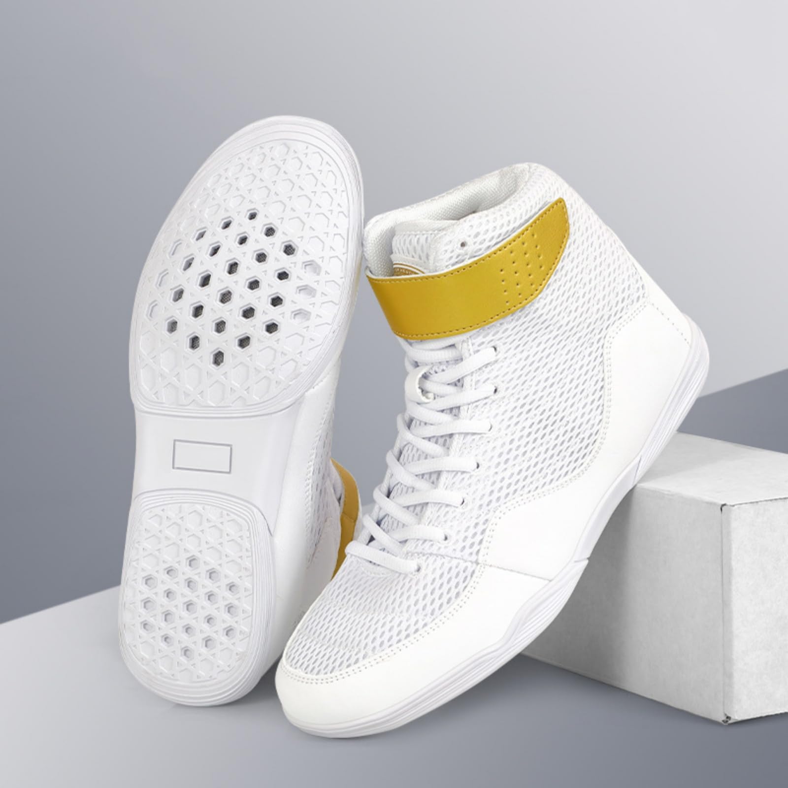 Zapatillas Boxeo Lucha para Hombre Botas De Fitness Transpirables Ligeras Y De Caña Alta para Gimnasio Y Entrenamiento De Combate