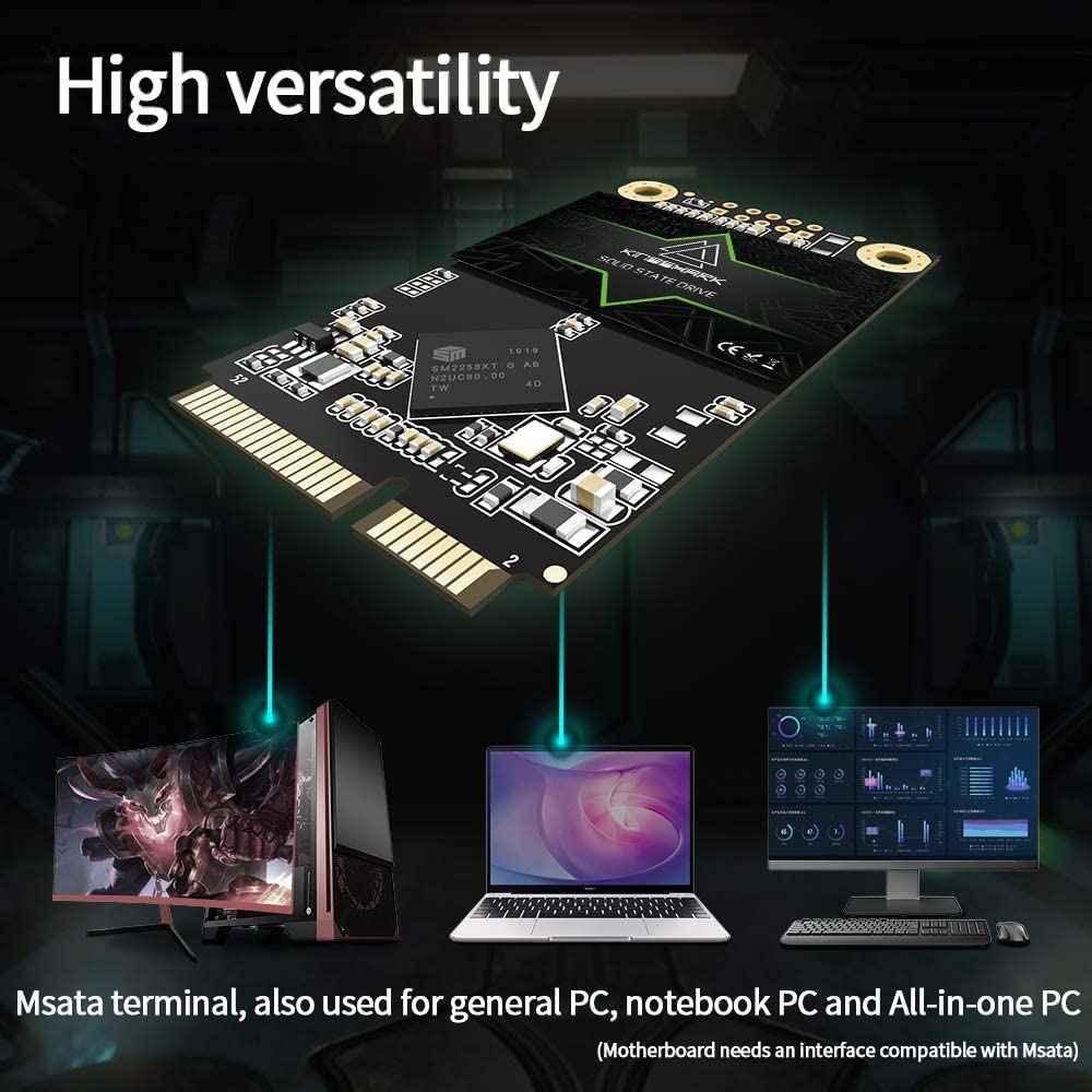 Kingshark SSD MSATA 64GB de alto rendimiento interno de estado sólido para computadora portátil de sobremesa, paquete de 5 unidades [64 GB (5 paquetes), MSATA]
