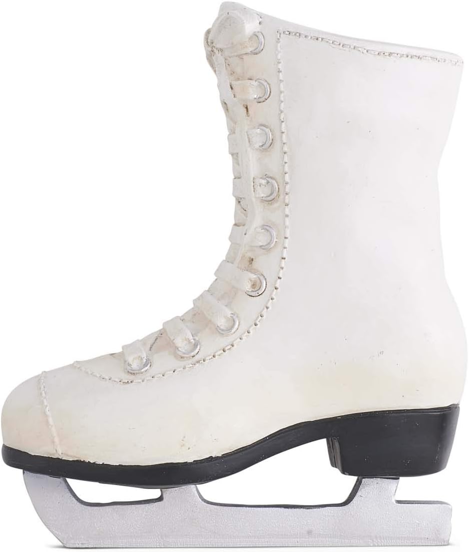 K&K Interiors 53893A 7 Inch Resin White Ice Skate Wall