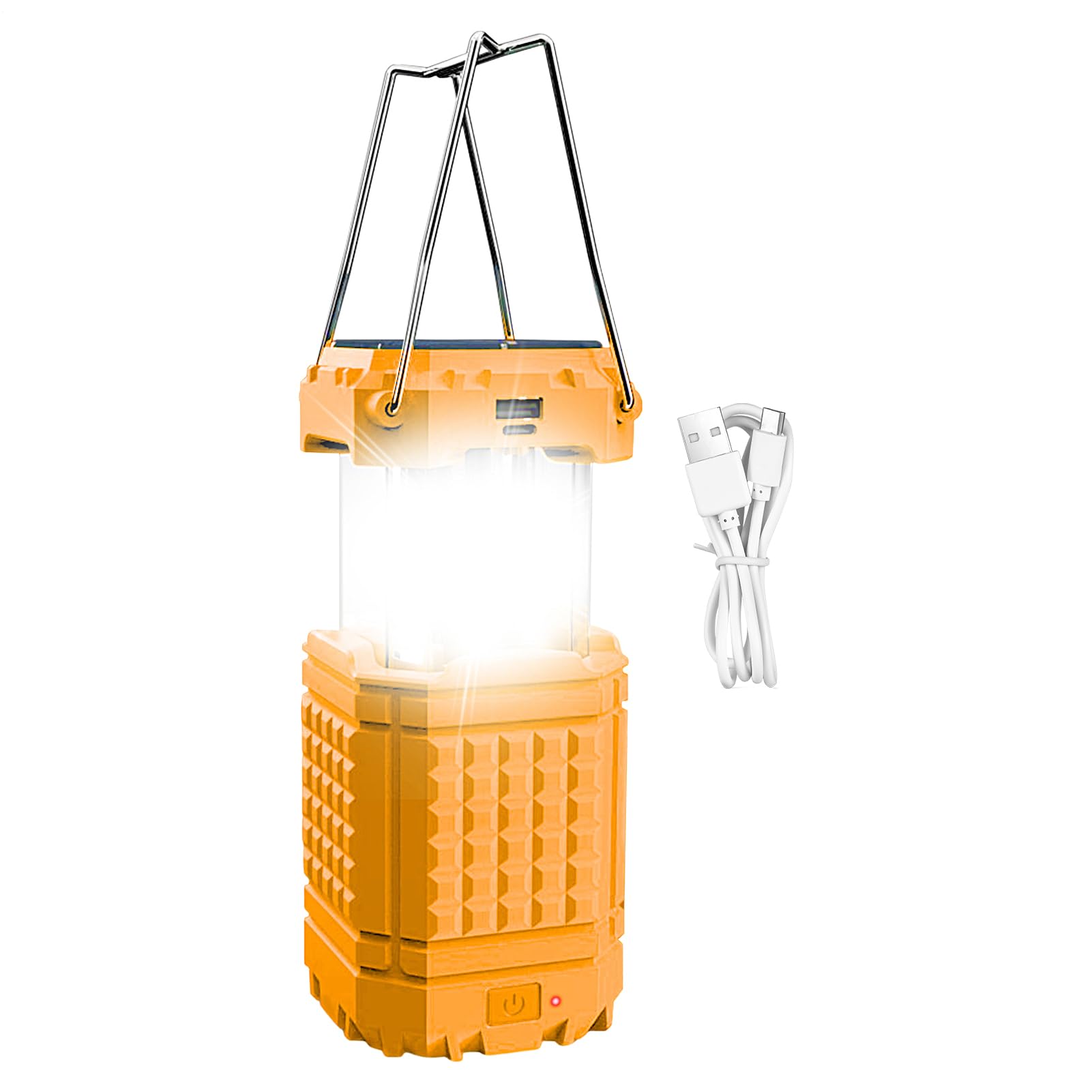 USB Camping Licht Hängbar mit Handkurbel | Solar-Campingleuchte mit Wiederaufladefunktion für Angeln, , Grillen, Klettern, Hof, Garten, Innenhof, Hinterhof und