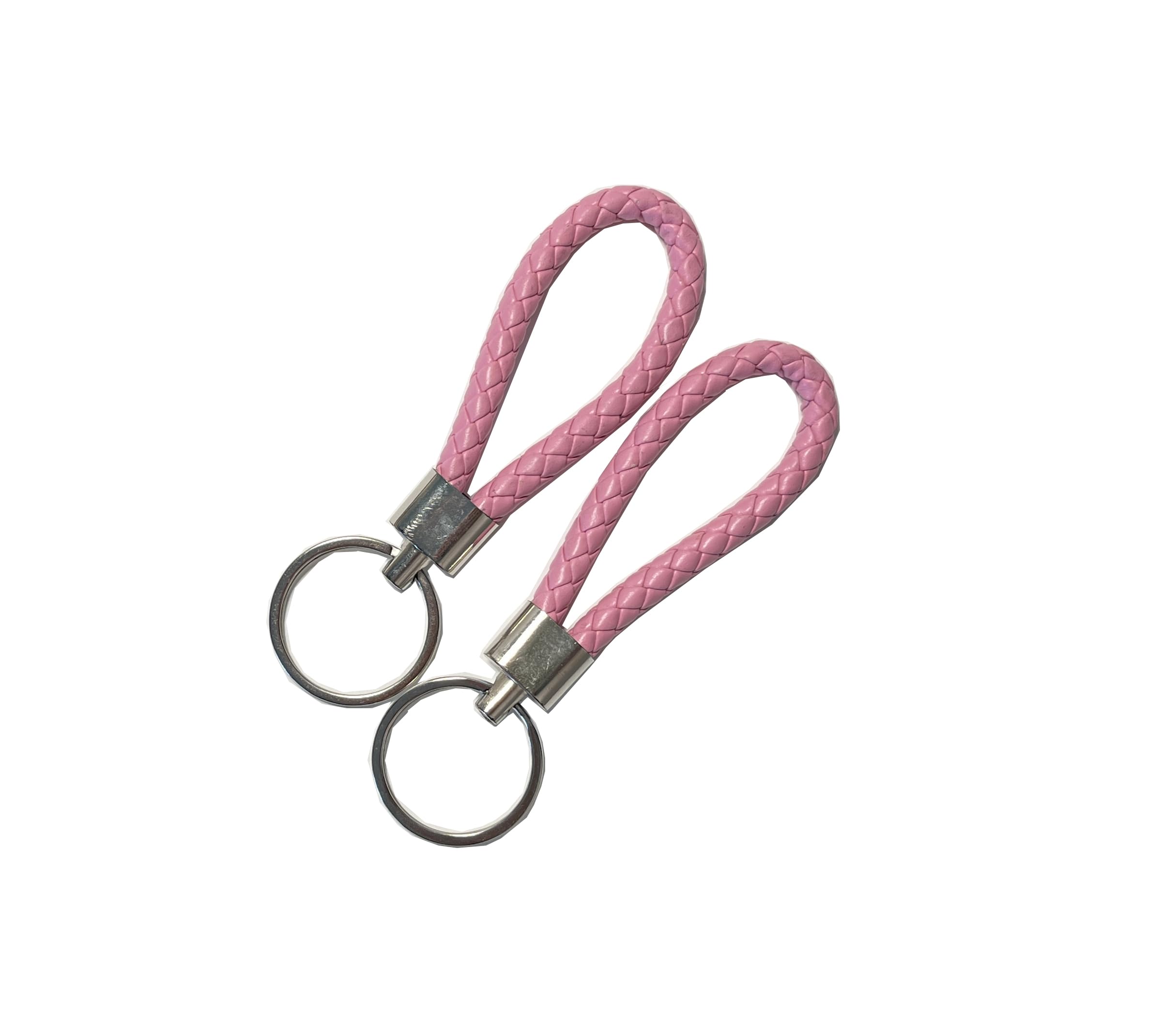 GenericLeather Knitted Keychain, Simplicity Keychain/Rope, Car Accessories, Pink(2 Pcs)