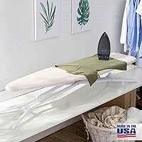 Vista 5 de Tabla de planchar de tamaño completo fabricada en EE. UU. - Beige de Seymour Home Products 4 patas de acero resistentes Parte superior perforada