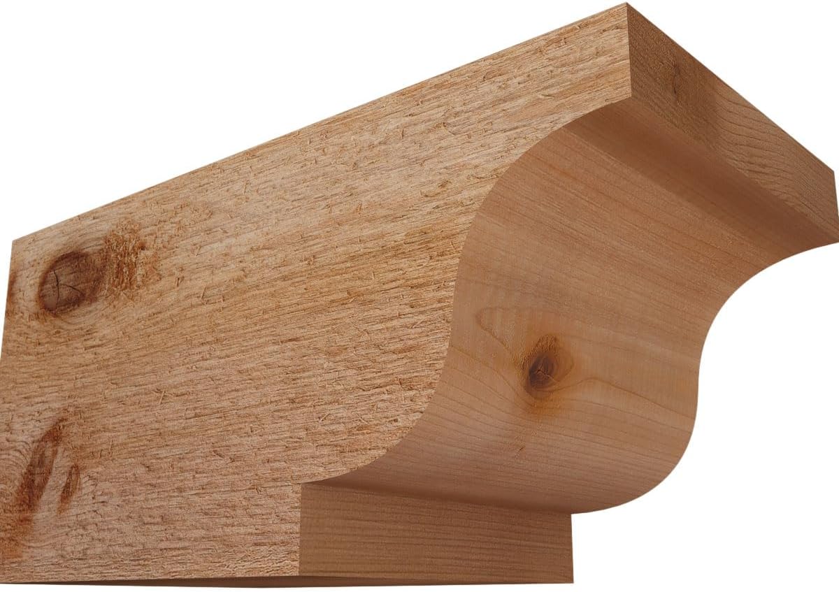 Ekena Millwork RFT06X06X12NEW00RWR Newport Rough Sawn Rustic Wood Rafter Tails' 6"W x 6"H x 12"L, Western Red Cedar