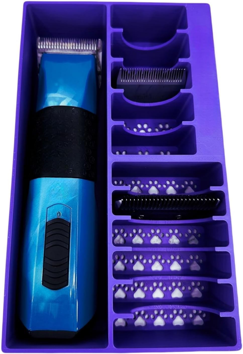 Pet Clipper Blade Holder - Holds 10 Blades and 1 Clipper, Professional Grooming Tool Station, Protective Cover for Clipper Blades Suitable for Pet Salons and Home DIY Grooming