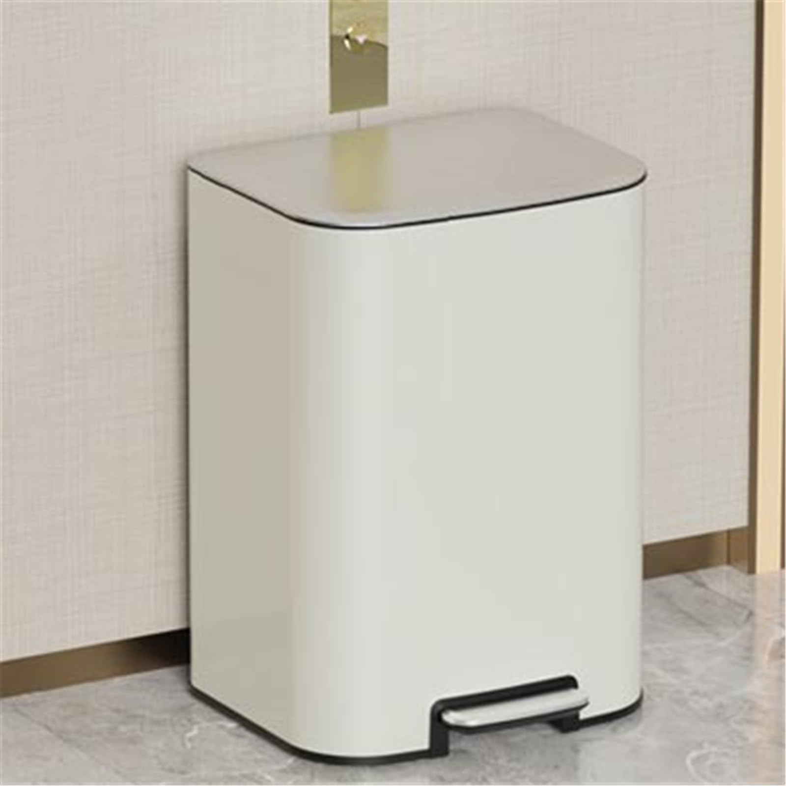 Badezimmer-Mülleimer Küchenabfalleimer, 18 l Edelstahl-Küchenabfalleimer mit Tretmechanismus, Deckel und Inneneimer, Soft-Close-Funktion