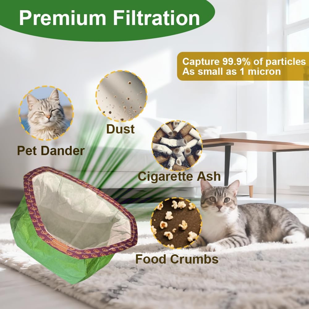 40 Pack 107314 Backpack Vacuum Bags, Compatible with ProTeam 6 QT Vacuum Cleaner, Micro Filter Bags for Vacuum Cleaner, Super Coach Pro 6, ProVac FS 6, GoFit 6, GoFit 6 PLUS (40 Pack)