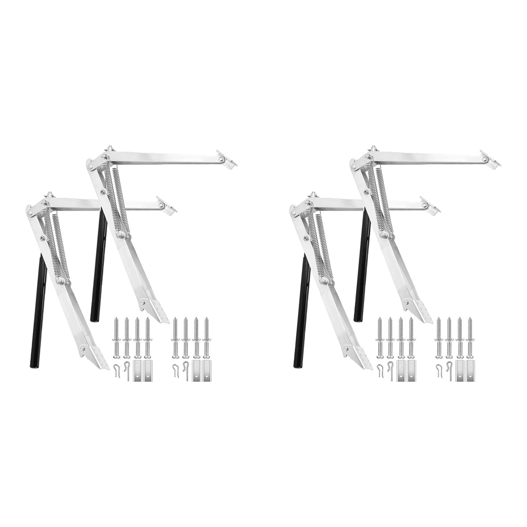 Jnchdghwa Black & Silver 4Pcs Auto Dual Spring Opener Automatic Greenhouse Window Opener Roof Vent Opener Garden Ventilation Gardening Tools