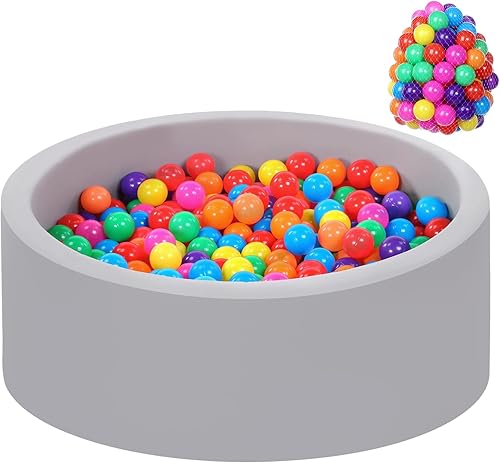Piscina de bolas de espuma para niños pequeños con 100 bolas, grande para bebés con esponja viscoelástica suave, corralito para bebés para
