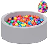 Foam Ball Pit for Toddlers with 100 Balls, Large Baby Ball Pit for Babies with Soft Memory Sponge, Indoor Outdoor Baby Playpen, Kids Play Ball Pool