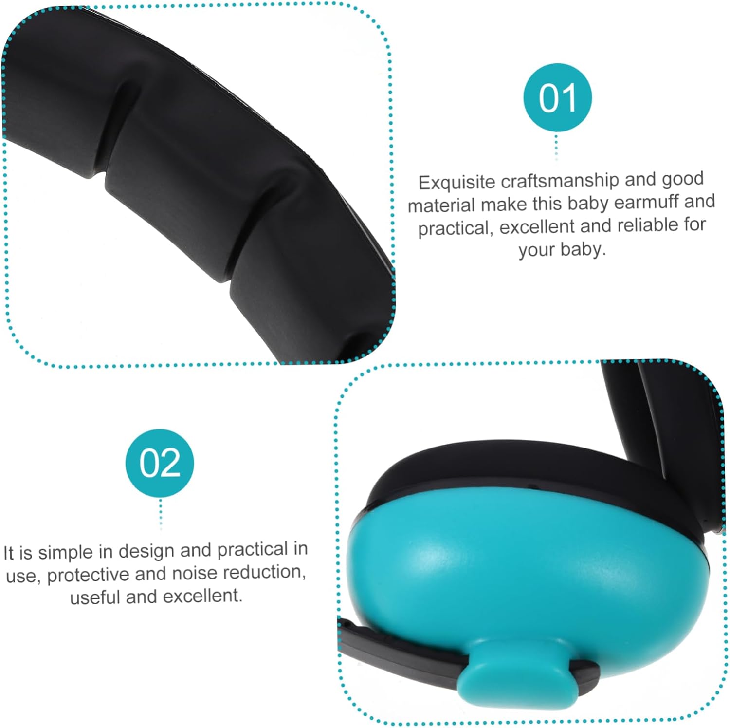 1Set Comfortable Noise Cancelling Ear Muffs for Safe Hearing Protection Earmuffs Noise Reduction for Airplanes Concerts for Newborns