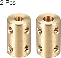 Vista 2 de uxcell Tornillo de acoplamiento rígido de 0.197 in a 0.236 in L22XD14 Cobre, conector de acoplador de eje, accesorios de motor, 2 piezas