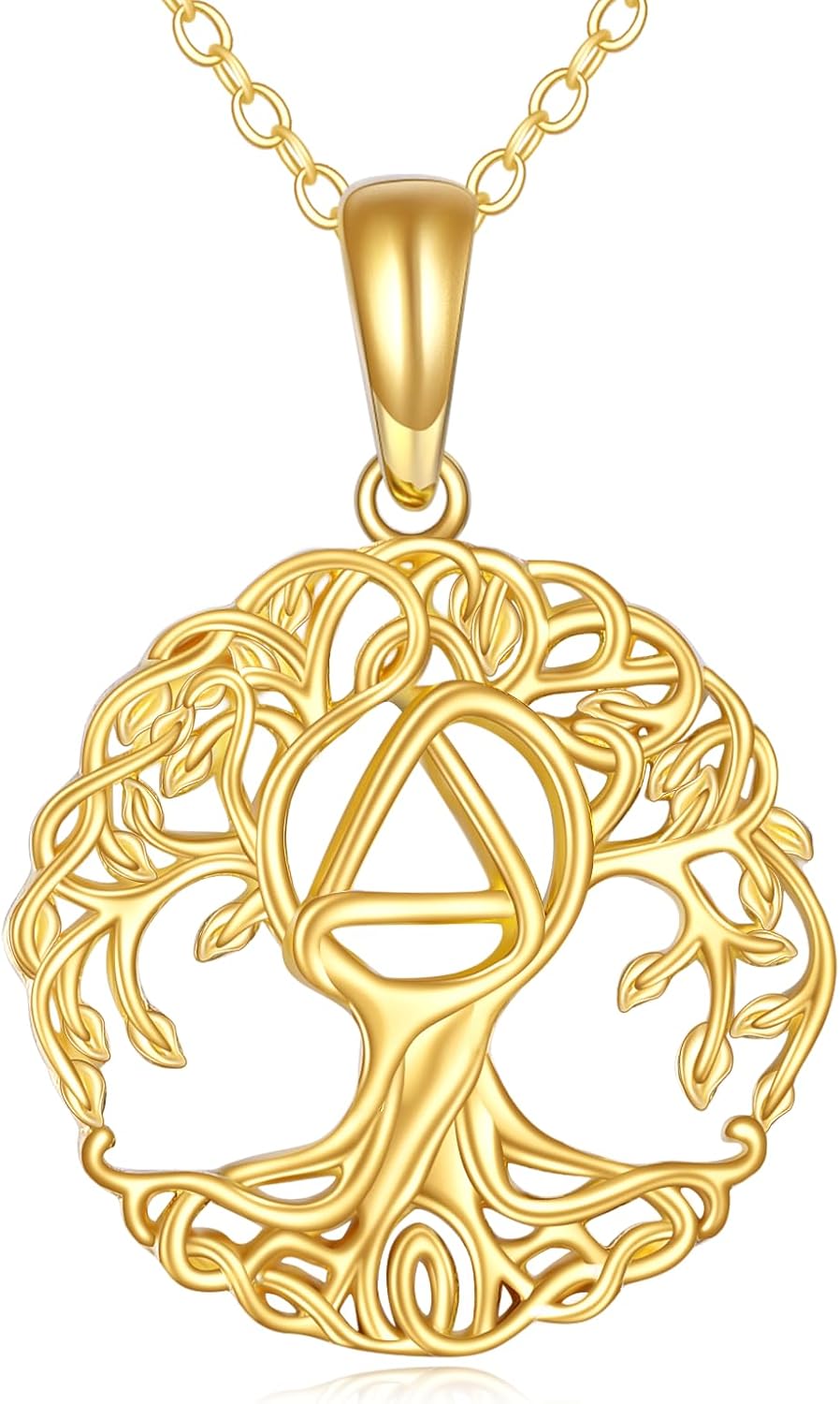 KECHO 14K Solid Gold Tree of Life Pendant Necklace 14K Real Gold Jewelry Anniversary Christmas Birthday Gifts for Women