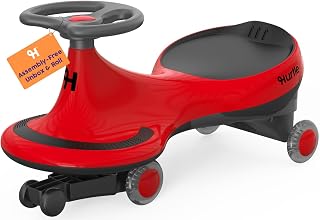 Hurtle Swing Ride On Car, Wiggle Car Toy for Kids, No Pedals, Batteries or Gears, Safe Toddler Ride On Toy with Twist & Go Motion, for Indoor & Outdoor Use, Suitable for Kids Above 3 Years (Red)