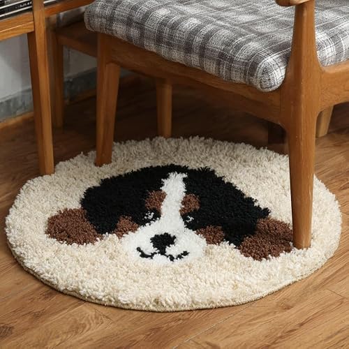 Round Latch Hook Rug Kits Animal For Adults And Starter 50*50Cm