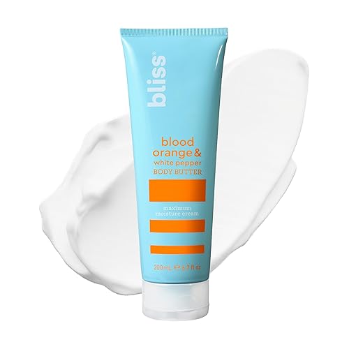 Crema corporal Bliss - Naranja Sangrienta y Pimienta Blanca - Crema de Máxima Hidratación - 6.7 onzas líquidas - Loción corporal para piel seca -