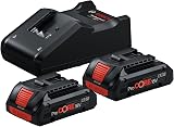 Bosch Professional 18V System rechargeable battery set (2 x 4.0 Ah rechargeable batteries plus GAL 18V-40 charger, in carton) - 1