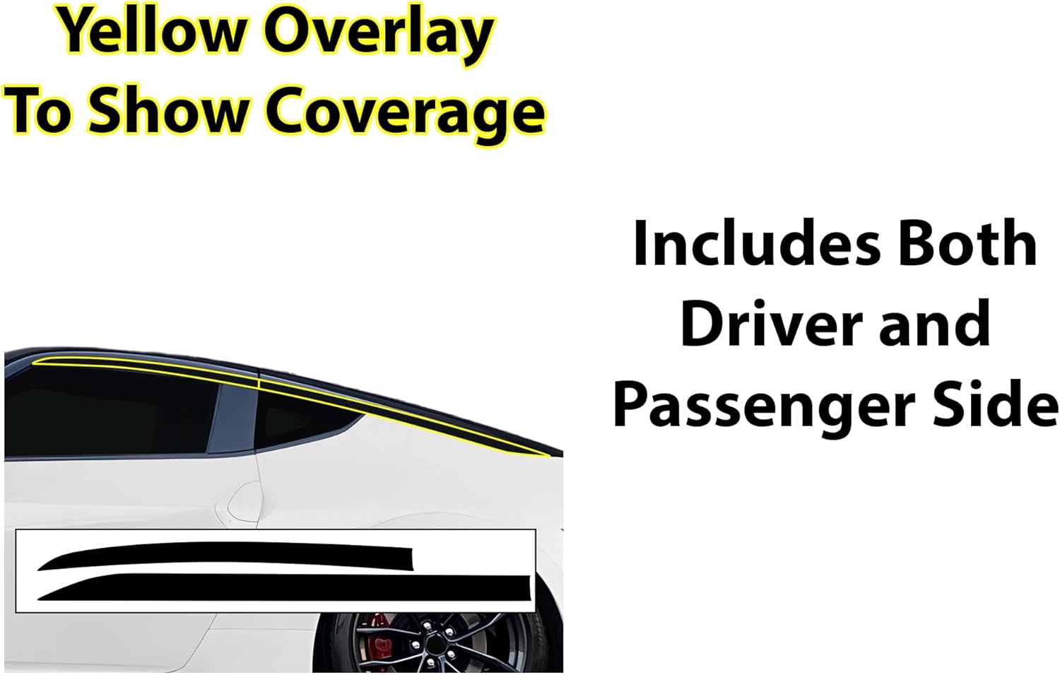 BOGAR TECH DESIGNS Side Window Trim Chrome Delete Overlay Compatible with Nissan Z 2023-2025, Gloss Black