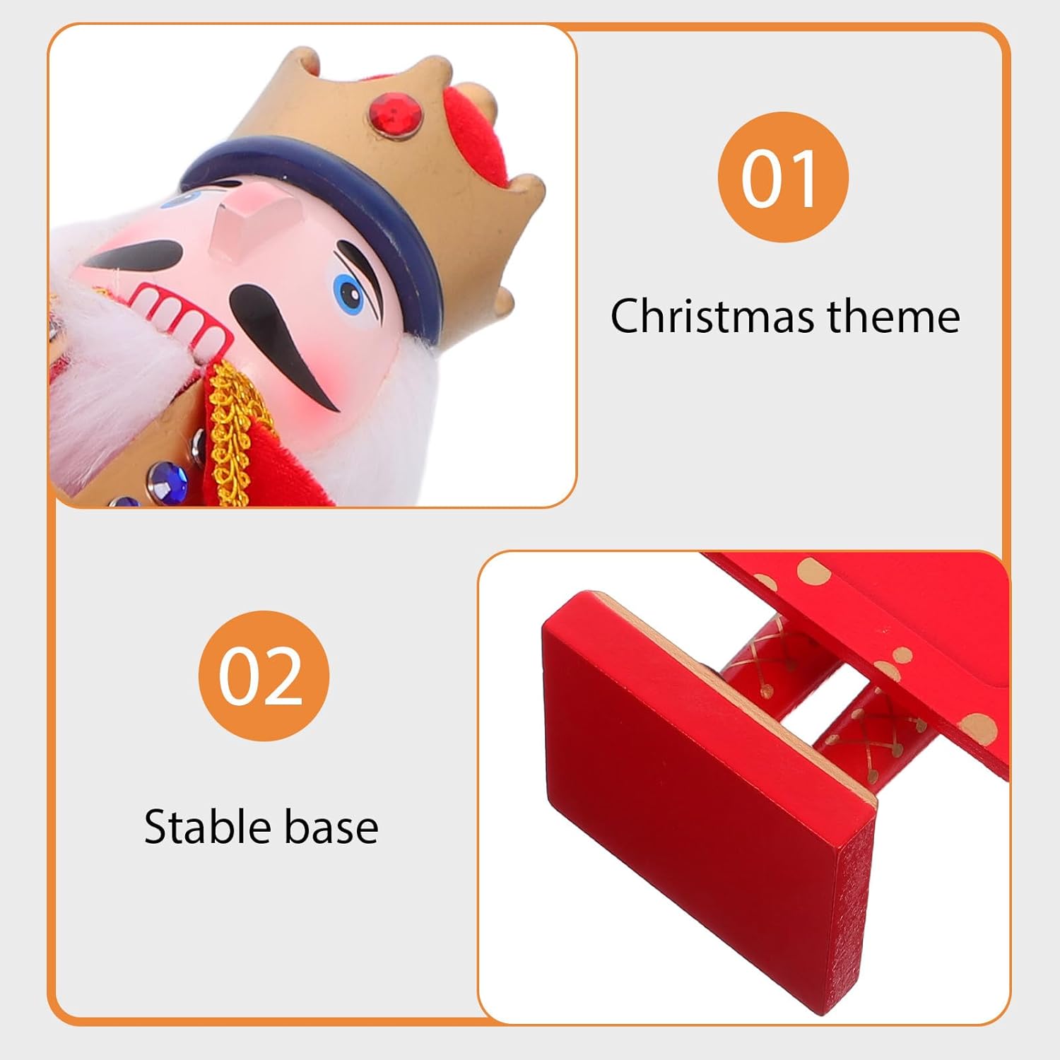 MAGICLULU Nutcracker Picture Frame: Wooden Christmas Photo Holder - Seasonal Tabletop Decor Figure for Family Photos Mantel Displays