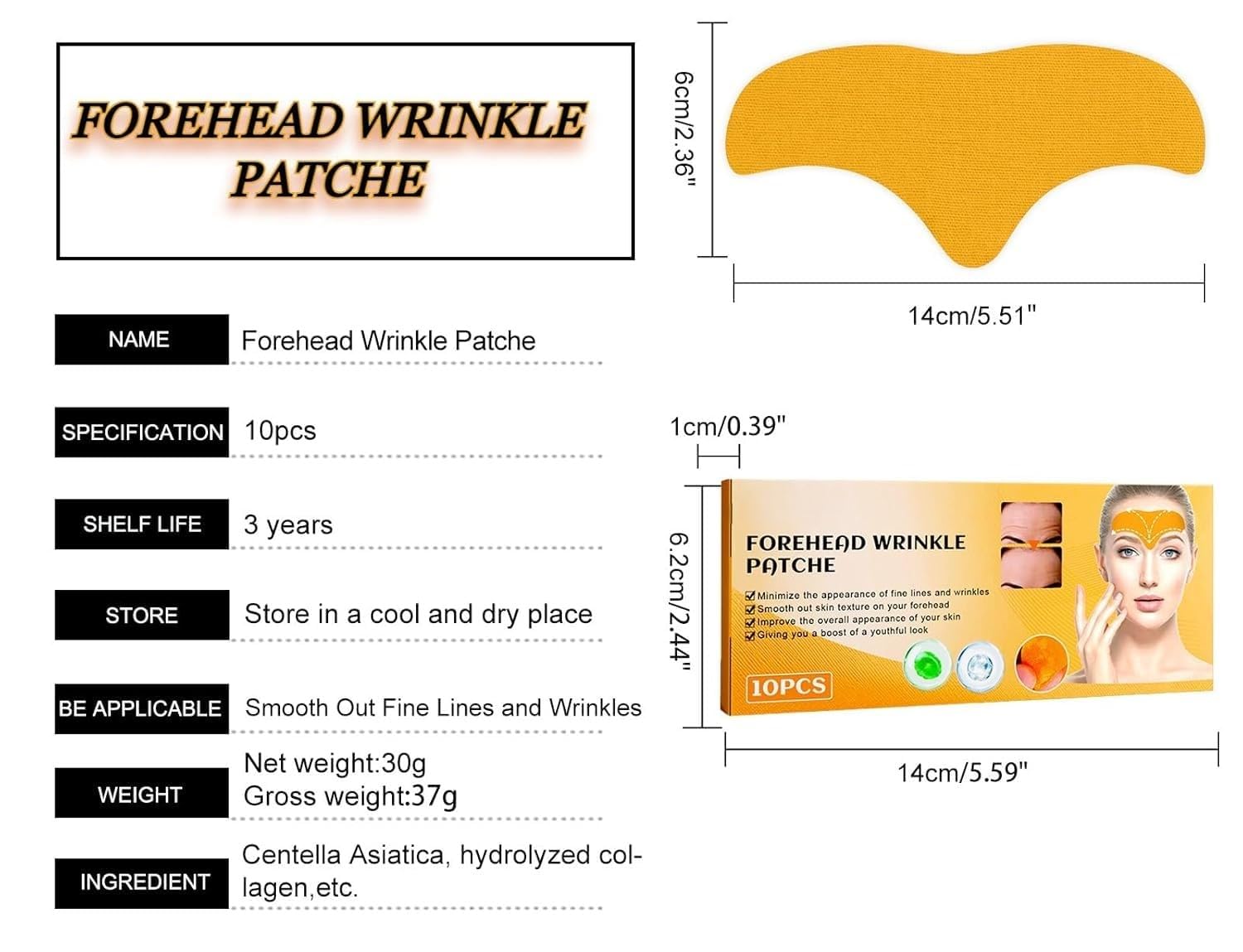 10 Pcs Forehead Wrinkle Patch Anti-Wrinkle...