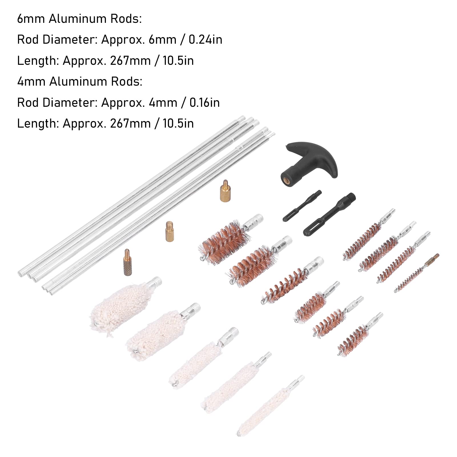 Kit de Nettoyage Universel pour Pistolet, Boîte à Outils en Alliage d'Aluminium avec 5 Vadrouilles et Tampons