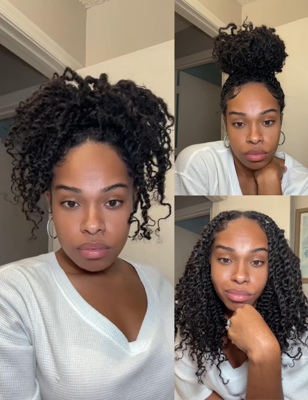 Style Icon 1 Bundle Afro Kinkys Bulk Human Hair (14", Natural Black) - Afro Twist Braids - Curly Extensions - Dreadlocks - Loc Braiding Hair