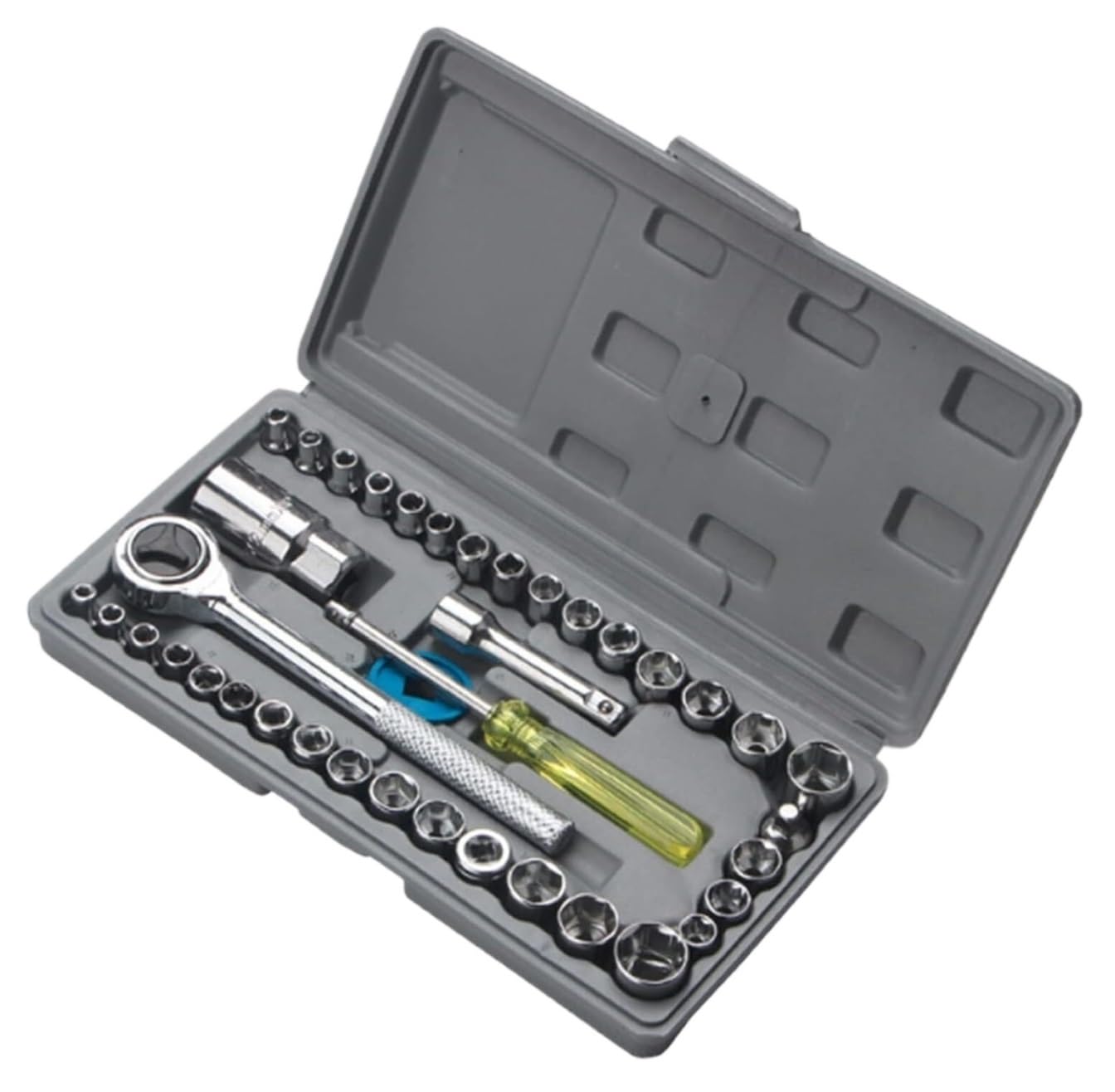 Attrezzi Auto 40 Pz/Set Cassetta degli Attrezzi di Riparazione Set Prese per Auto Kit Cacciaviti per Manicotti Strumenti Set