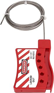 Lockout Tagout Cable Lock 6.56 Feet Length Adjustable Cable Lockout Non Deformable Heat Resistance for Industrial