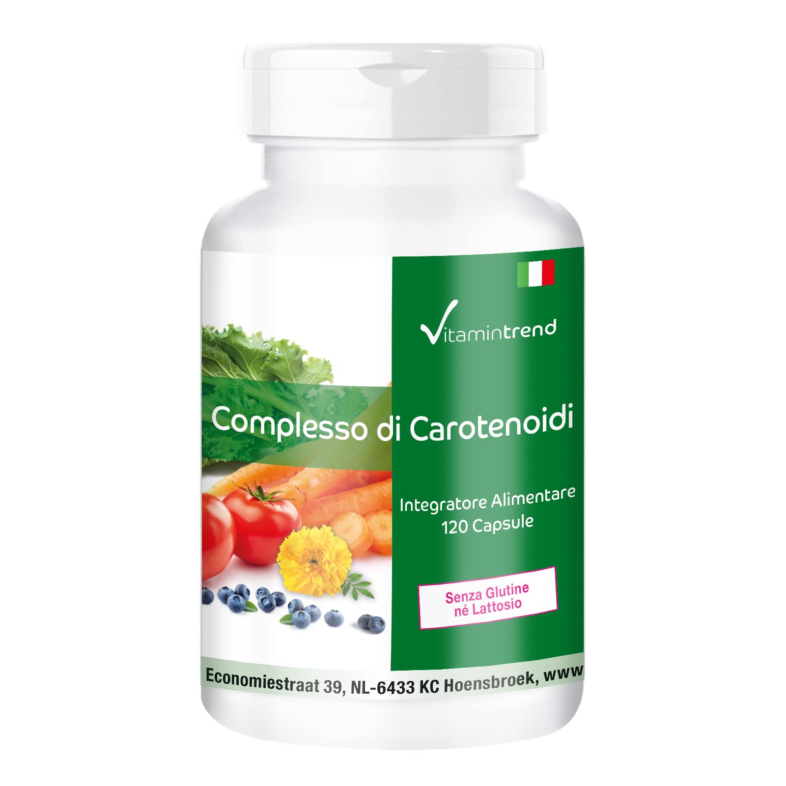 Vitamintrend Complesso di carotenoidi, 120 capsule, facili da deglutire, carotenoidi naturali, integratore alimentare vegano senza stearato di magnesio, prodotto in Germania